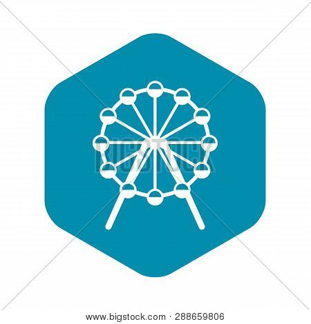 Singapore Flyer, Tallest Wheel In The World Icon In Simple Style Isolated On White Background
