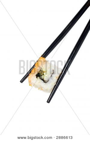 Sushi und Essstäbchen