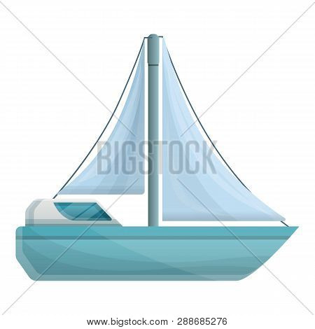 Modern Sailboat Icon. Cartoon Of Modern Sailboat Vector Icon For Web Design Isolated On White Backgr