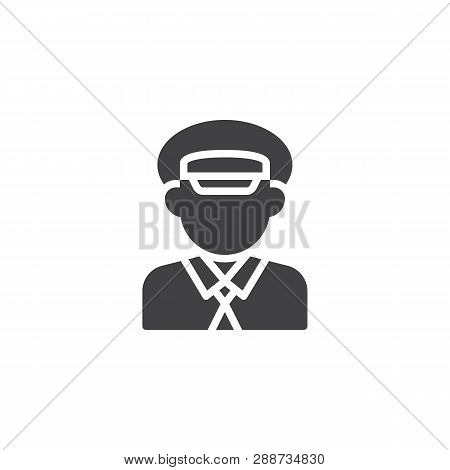 Taxi Driver Profile Vector Icon. Filled Flat Sign For Mobile Concept And Web Design. Cab Driver Glyp