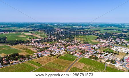 Aerial Photography Of Monnieres Village In Loire Atlantique, France