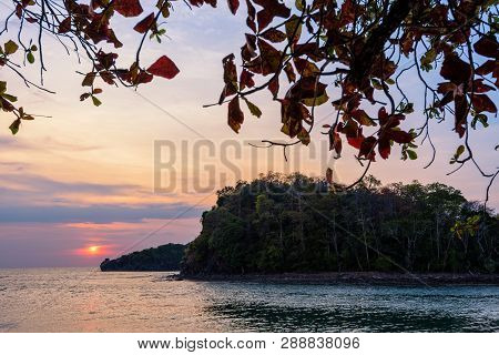 Beautiful Nature Landscape Of Colorful The Sun On The Sky At Tarutao Island Beach During The Sunset 