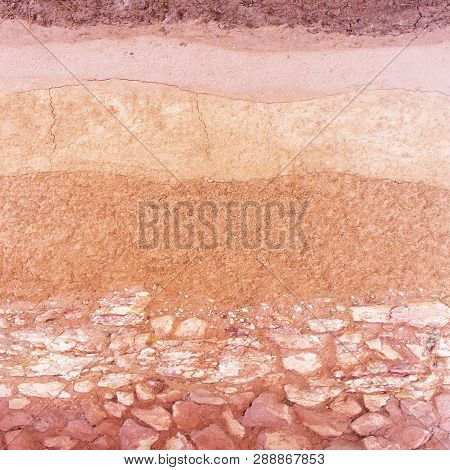Layer Of Soil Underground ,the Color Of The Soil And The Soil Layers.
