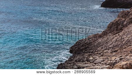 Beautiful Sea Shore In Cyprus. A View Of A Sea Shore In Kavo Greko Nenar Aiya Napa, Cyprus