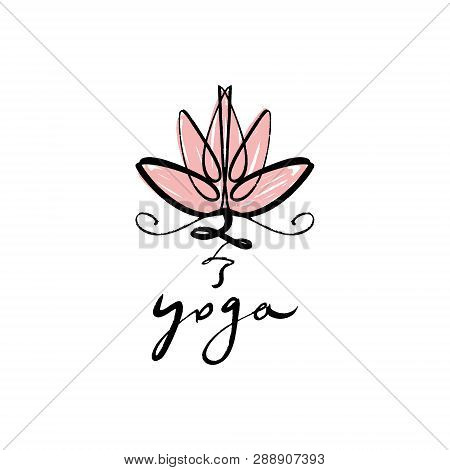 Lotus, Harmony And Universe Symbol, Sacred Geometry. Ayurveda And Balance Logo Or Label