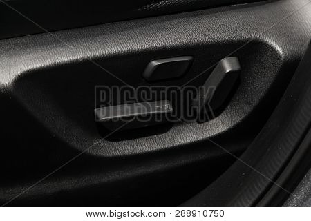 Novosibirsk, Russia - March 10, 2019:  Mazda Cx-5,close-up Of Seat Adjustment Buttons. Photography O