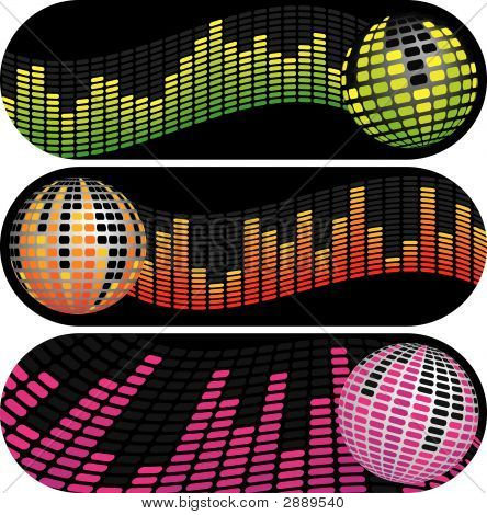 3 디스코 음악 이퀄라이저 배너