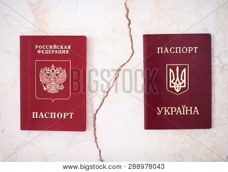 Shchelkovo, Russian Federation - Mar 09, 2019: Two Foreign Passports  Of Citizen Russian Federation 
