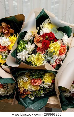 Bouquet With Eucalyptus, Chrisza, Alstra, Herber, Rose.