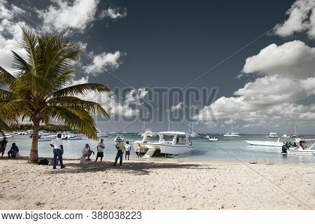 La Romana, Dominican Republic - Dec. 12, 2019: Harbor For Tourist Boats And Catamarans