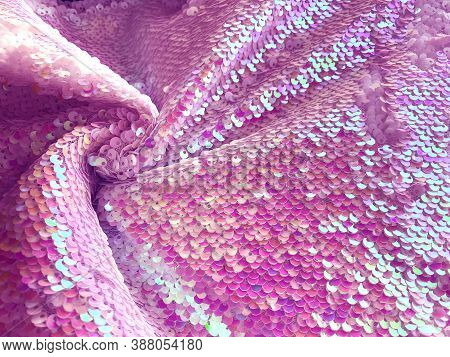 Pearl Pink Sequins Background - Abstract Festive Backdrop For Holiday And Party Banner. Glamour Shin