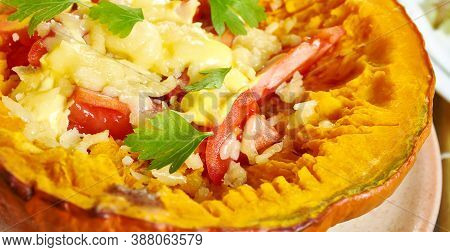 Baked Margherita Italian Spaghetti Squash  Close Up