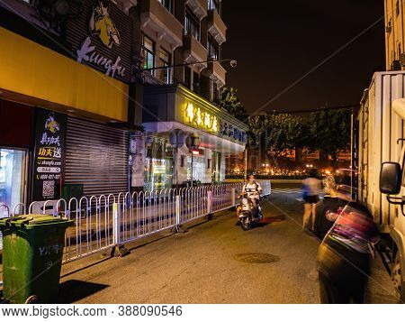 Guangzhou/china-23 Aug 2019:guangzhou Alley District In The Midnight.guangzhou Or Canton, The Capita