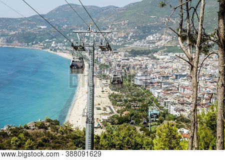 Alania.turkey.september 4, 2020.the Funicular To The Fortress In Alanya In Turkey