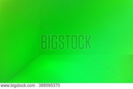 Angular Minimalistic Green Background. Architectural Solution Abstract Empty Room Interior. Corner V