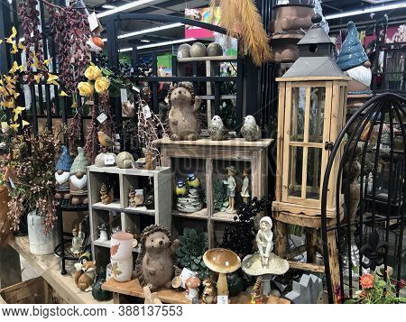 Autumn Themed And Halloween Decorations For Sale In Shop. Strassen, Luxembourg - October 3, 2020