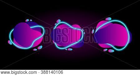Neon Shapes. Abstract Background. Shape Elements For Animation Neon Style. Vector Illustration