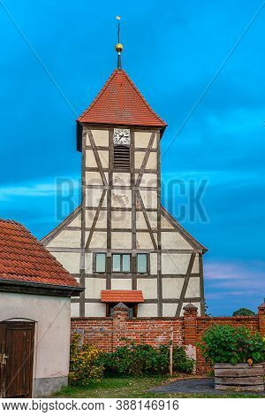 Ancient Half-timbered Village Church In Semlin, Brandenburg