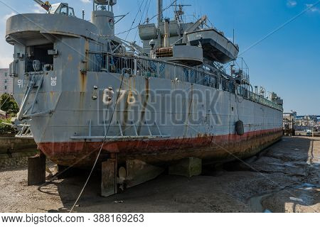 Seosan, South Korea; September 13, 2020: For Editorial Use Only. Retired Lst-676 Tank Landing Ship O