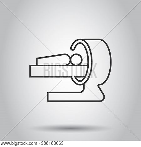 Radiology Icon In Flat Style. Tomography Vector Illustration On White Isolated Background. Mri Scann