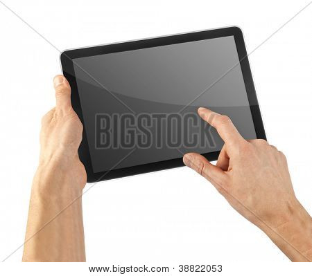 Handy Ipade tablet in der hand für Werbung.  Computer