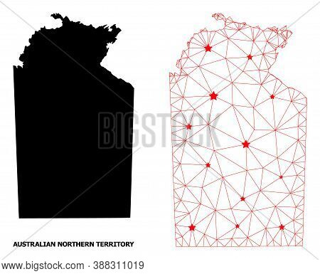 2d Polygonal And Solid Map Of Australian Northern Territory. Vector Structure Is Created From Map Of