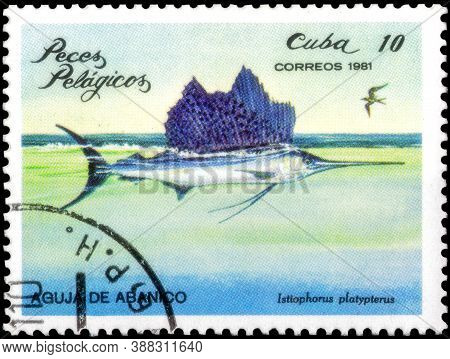 Saint Petersburg, Russia - September 18, 2020: Postage Stamp Issued In The Cuba The Image Of The Ind