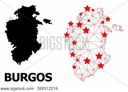 Carcass Polygonal And Solid Map Of Burgos Province. Vector Model Is Created From Map Of Burgos Provi