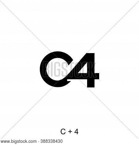 C Letter And Number 4 Concept. Very Suitable In Various Business Purposes, Also For Icon, Symbol And