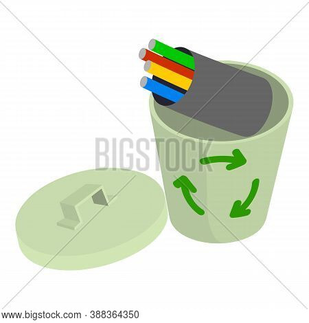 Recycling Concept Icon. Isometric Illustration Of Recycling Concept Vector Icon For Web