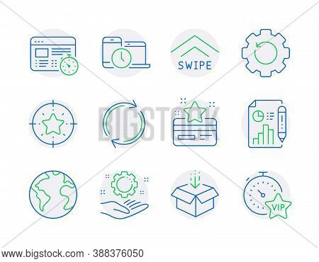 Technology Icons Set. Included Icon As Web Timer, Star Target, Time Management Signs. Full Rotation,
