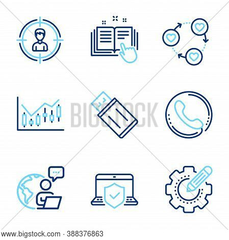 Business Icons Set. Included Icon As Friends Community, Financial Diagram, Headhunting Signs. Settin