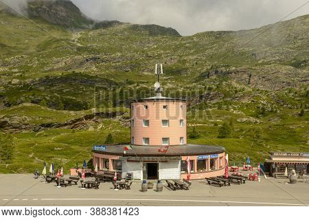 Simplon Pass, Switzerland - 18 July 2020: The Simplon Pass In The Alps Between Switzerland And Italy