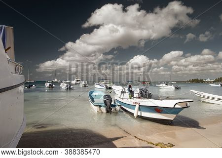La Romana, Dominican Republic - Dec. 12, 2019: Harbor For Tourist Boats And Catamarans