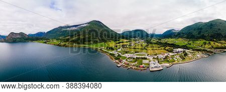 Voll Rauma village and lake Romsdalsfjorden, Norway