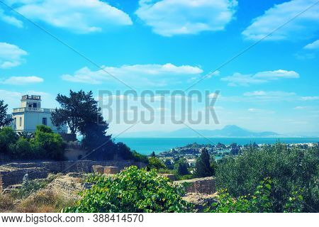Gulf Of Tunisia - A Large Bay Of The Mediterranean Sea Off The Northern Africa. Mandraki Artificial 