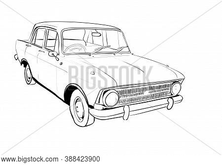 An Old Car Isolated On White Background