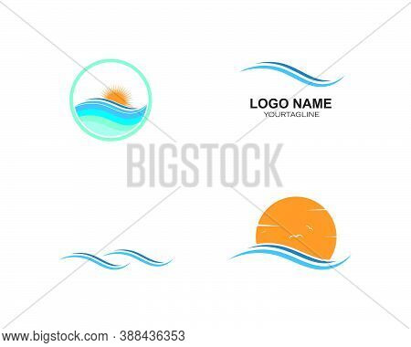 Water Wave Symbol And Icon Logo Template