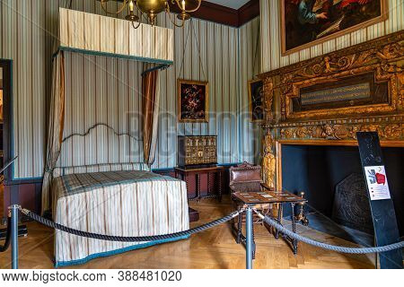 Grignan, France - Sep 21, 2020: Inside View Of The Historic Renaissance Castle In Grignan, France, W