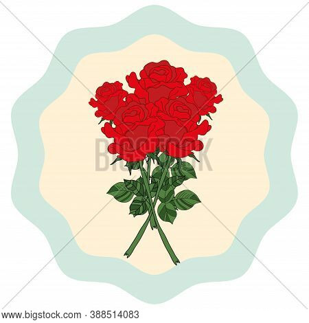 Bouquet Of Roses. Sketch Of Flowers - Vector