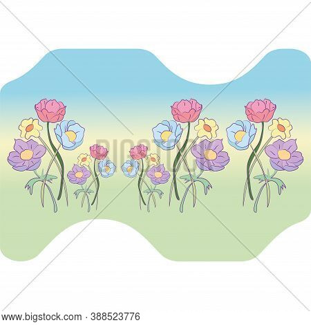 Flower Garden In Spring. Sprimg Time - Vector