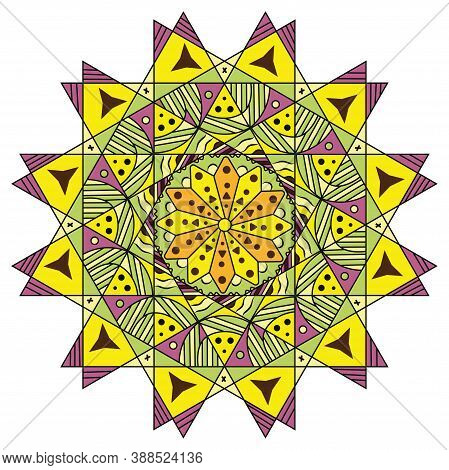Mandala Floral Pattern. Indian Floral Ornament - Vector