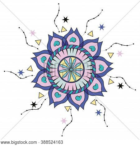 Mandala Floral Pattern. Indian Floral Ornament - Vector