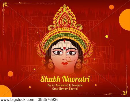 Illustration Of Maa Durga For Celebration Of Festival Of India Happy Navratri, Banner, Poster, Card 