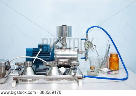 Chemical Laboratory Instruments For Research Close-up.