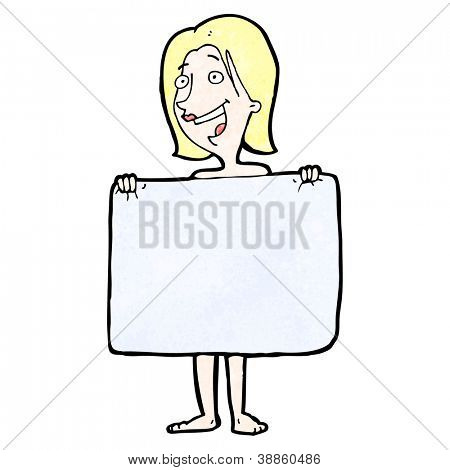 мультфильм женщина, прячась за полотенце