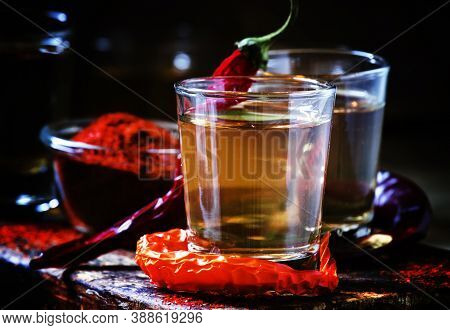 Ukrainian Vodka With Pepper, Gorilka, Selective Focus