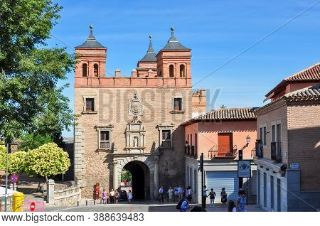 Toledo, Spain - June 2019: Bisagra Gates Of Toledo Old Town