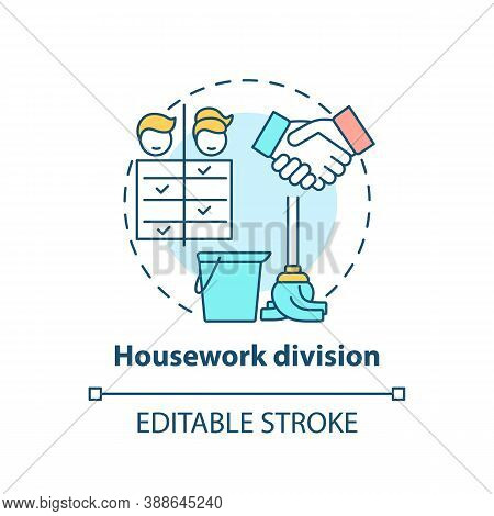 Housework Division Concept Icon. Changing Gender Roles. Home Duty Types. Cleaning Responsibilities I