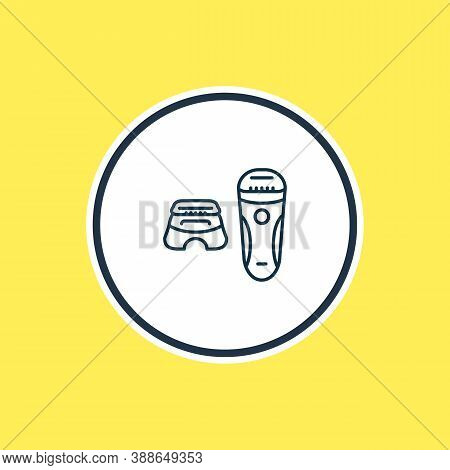 Vector Illustration Of Epilator Icon Line. Beautiful Toilet Element Also Can Be Used As Depilatory I